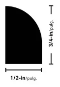 1/2" x 11/16" x 12' base shoe/quarter round